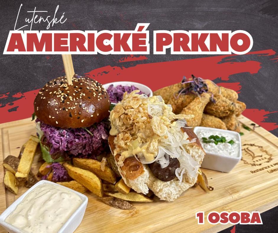 Restaurace A Penzion Lutena Dolni Lutyne Buitenkant foto